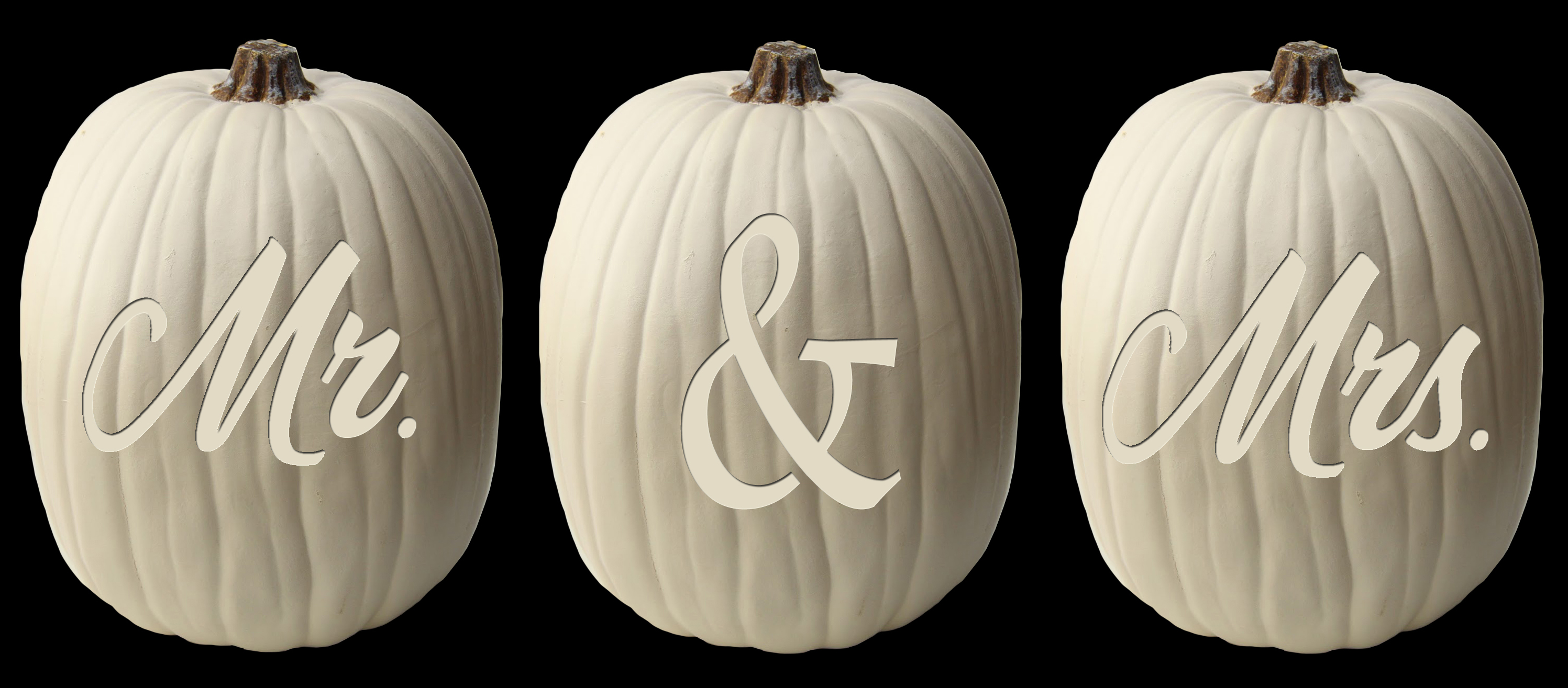 Mr Mrs Wedding Pumpkins The Custom Punkin Stencil Company