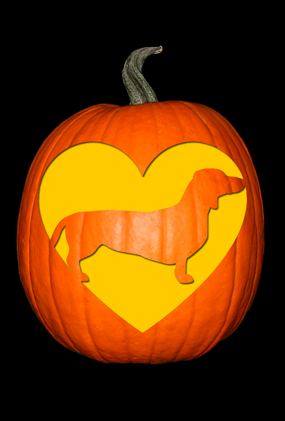 Weiner Dog Pumpkin Carving Stencil