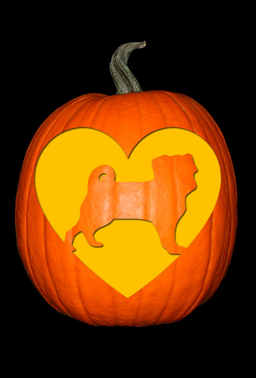 pug template pumpkin carving